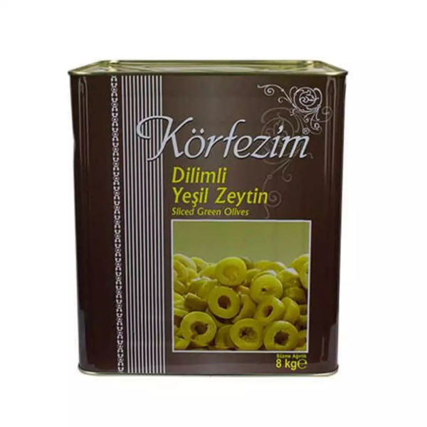 Körfezim Dilimli Yeşil Zeytin ( Net 8 Kg. ) Teneke