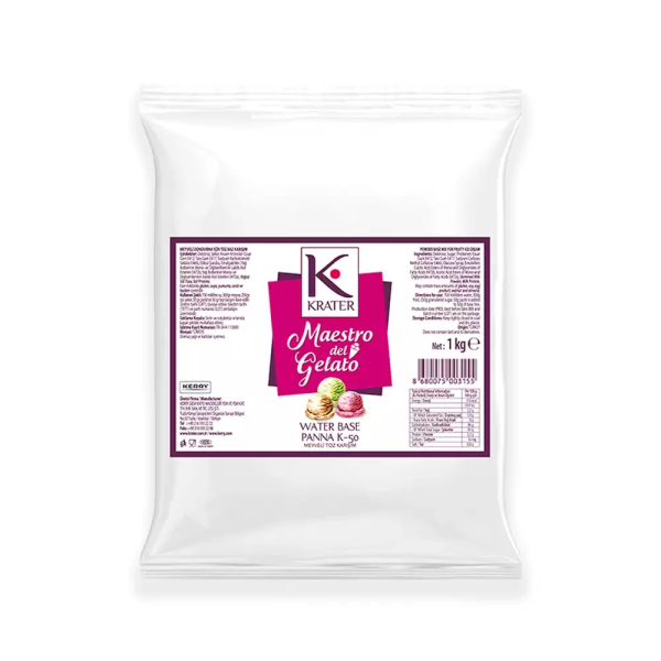 Krater Water Base Panna 1 Kg. ( Meyveli Dondurma İçin Su Bazlı Toz Karışımı )
