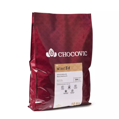 Chocovic CVM-T3128E-55B Sütlü Pul Çikolata %34 10 Kg. ( 1 Palet - 50 Paket )