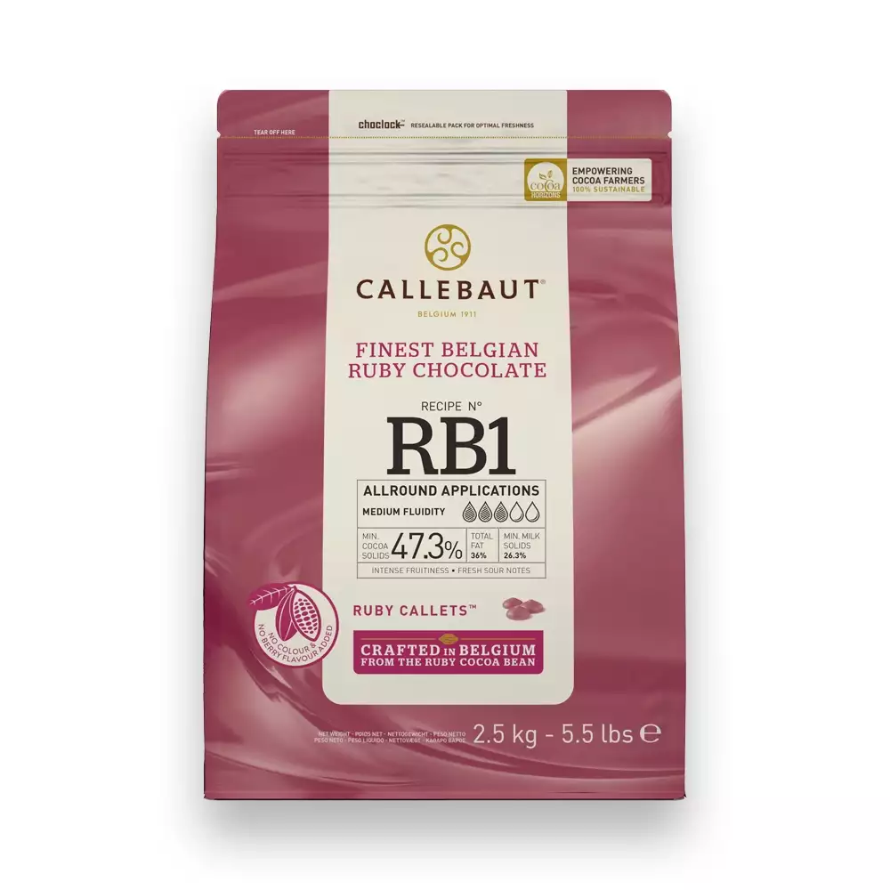Callebaut RB1 2.5 Kg. Ruby Kuvertür Çikolata