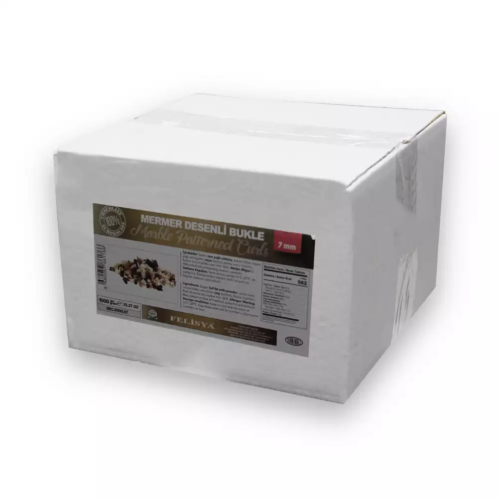 Felisya Mermer Desenli Bukle Çikolata 7 mm 1000 Gr.
