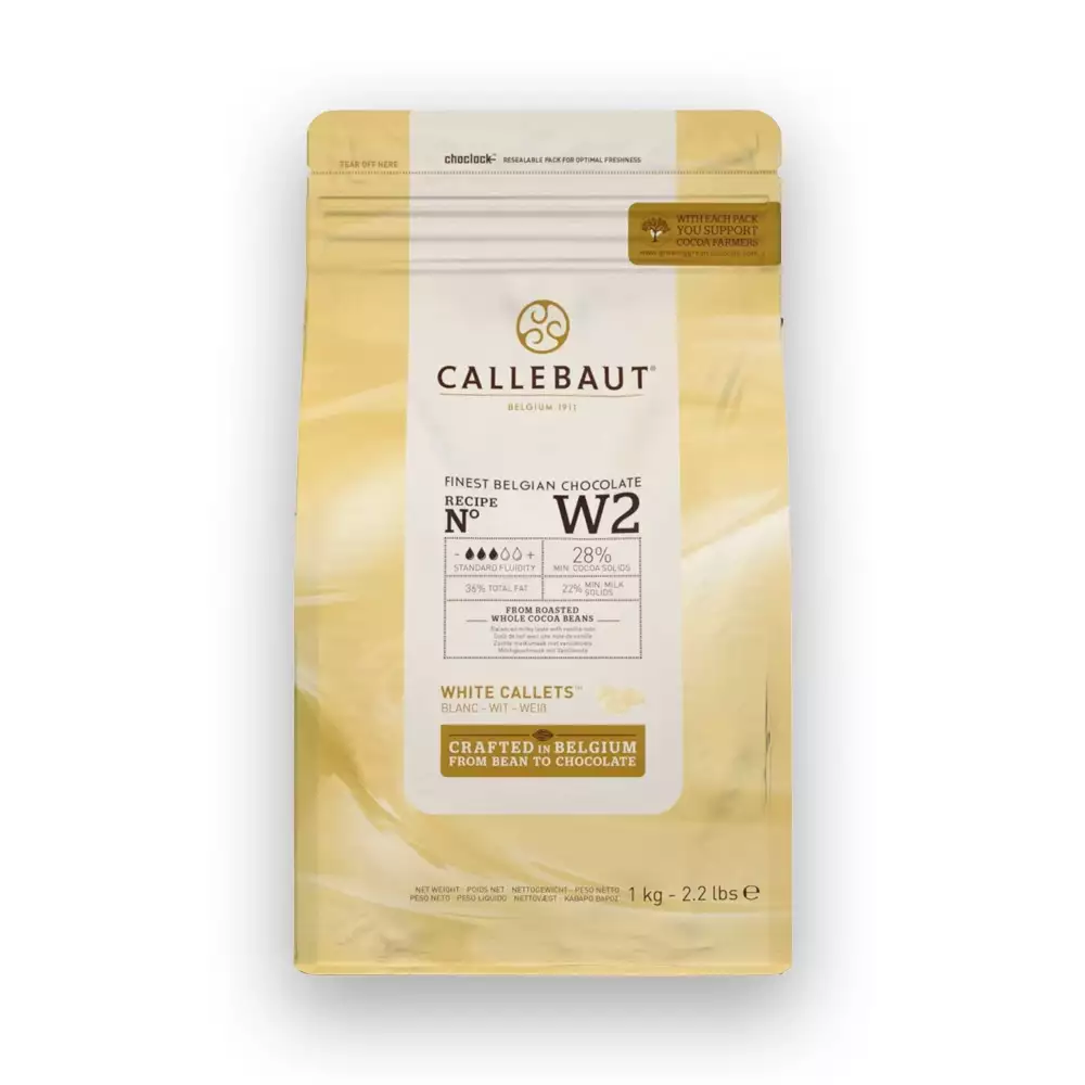 Callebaut W2 Beyaz 1 Kg. Kuvertür Çikolata