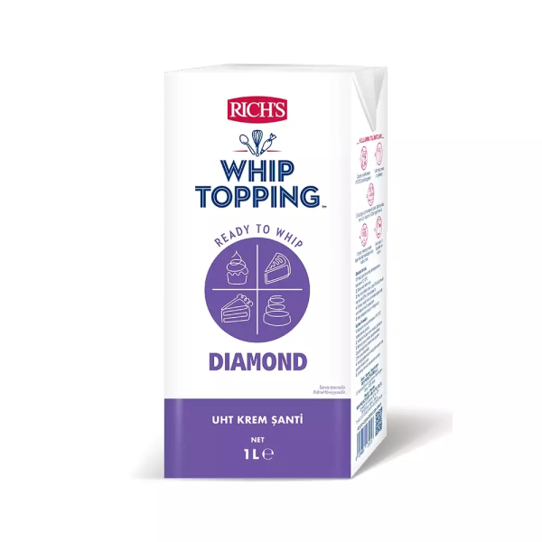 Rich's Whip Topping Diamond Şekerli Sıvı Şanti 1 Kg. (1 Koli 12 Adet)  (1 Palet 80 Koli)