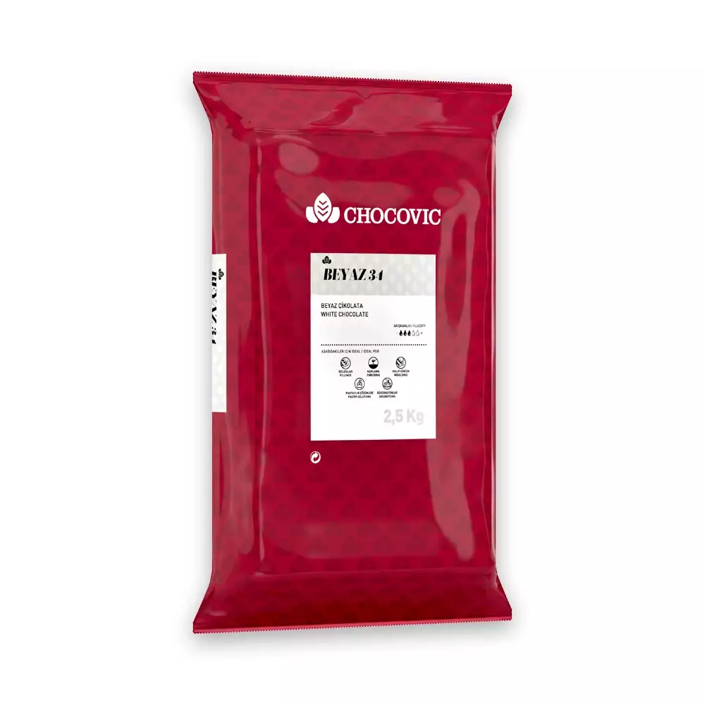 Chocovic 2.5 Kg. Beyaz (Fildişi) Kuvertür (CHW-S2532E-21B-Beyaz %34)