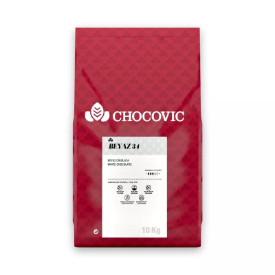 Chocovic 10 Kg. Beyaz Pul Kuvertür (CHW-S2532E-55B-BEYAZ %34)