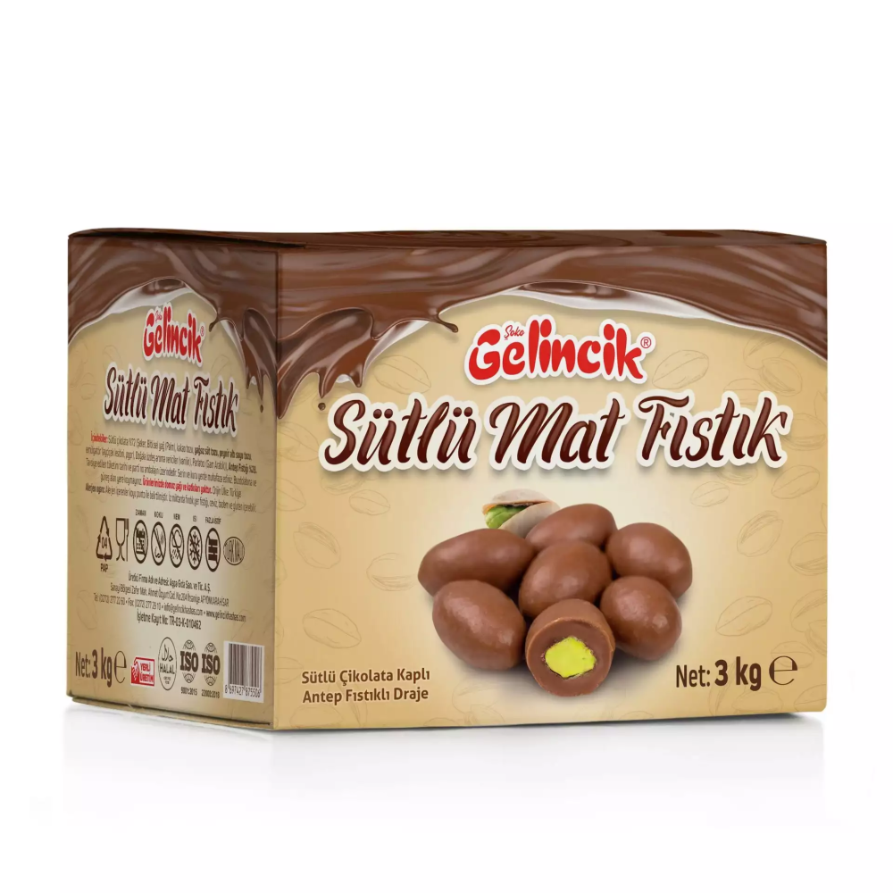 Gelincik Sütlü Mat Fıstık 3 Kg.