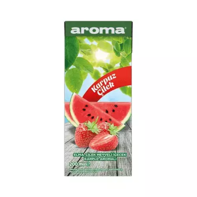 Aroma Karpuz Çilek Meyve Suyu 200 Ml. (1 Koli 27 Ad. - 1 Palet 135 Koli)