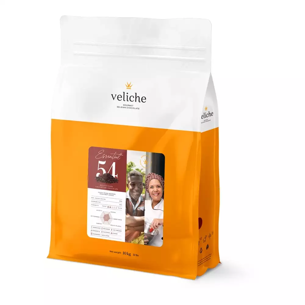 Veliche Bitter Kuvertür Drop Çikolata %54 (10 Kg) (Gerçek Belçika Çikolatası)